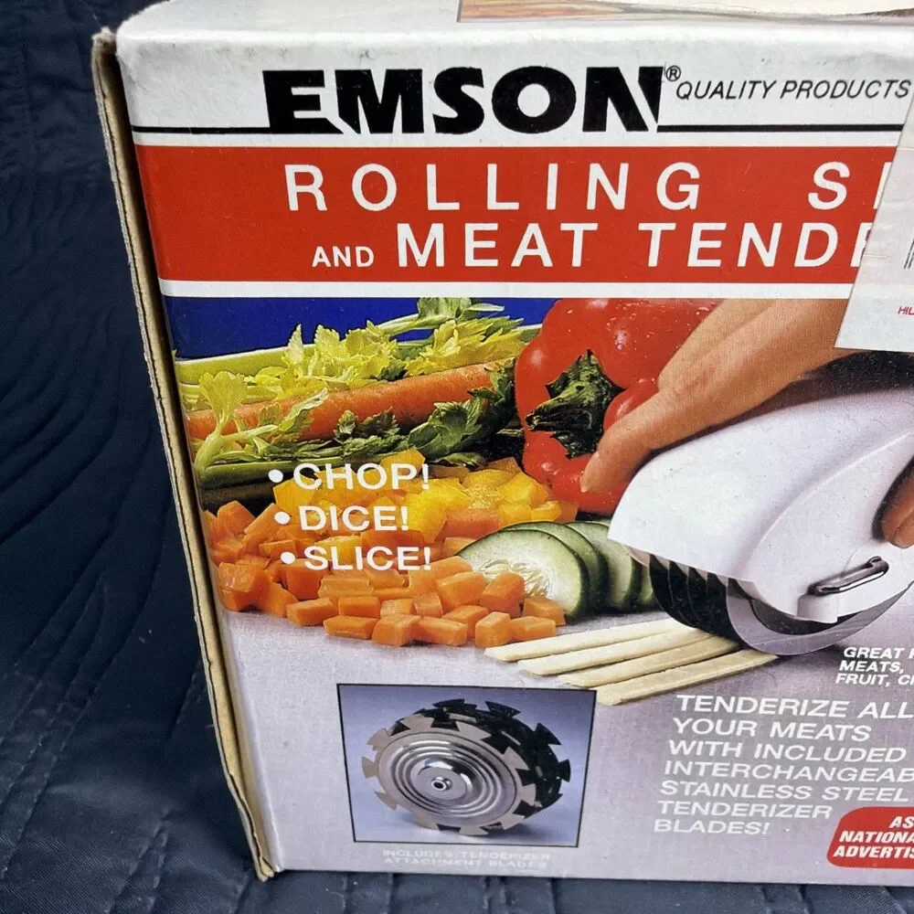 Vintage Emson Rolling Slicer Meat Tenderizer 5 Blade Kitchen Cutter As Seen TV